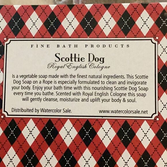 NIB Royal English Cologne Scottie Dog Soap On A Rope Vintage - Picture 5 of 7